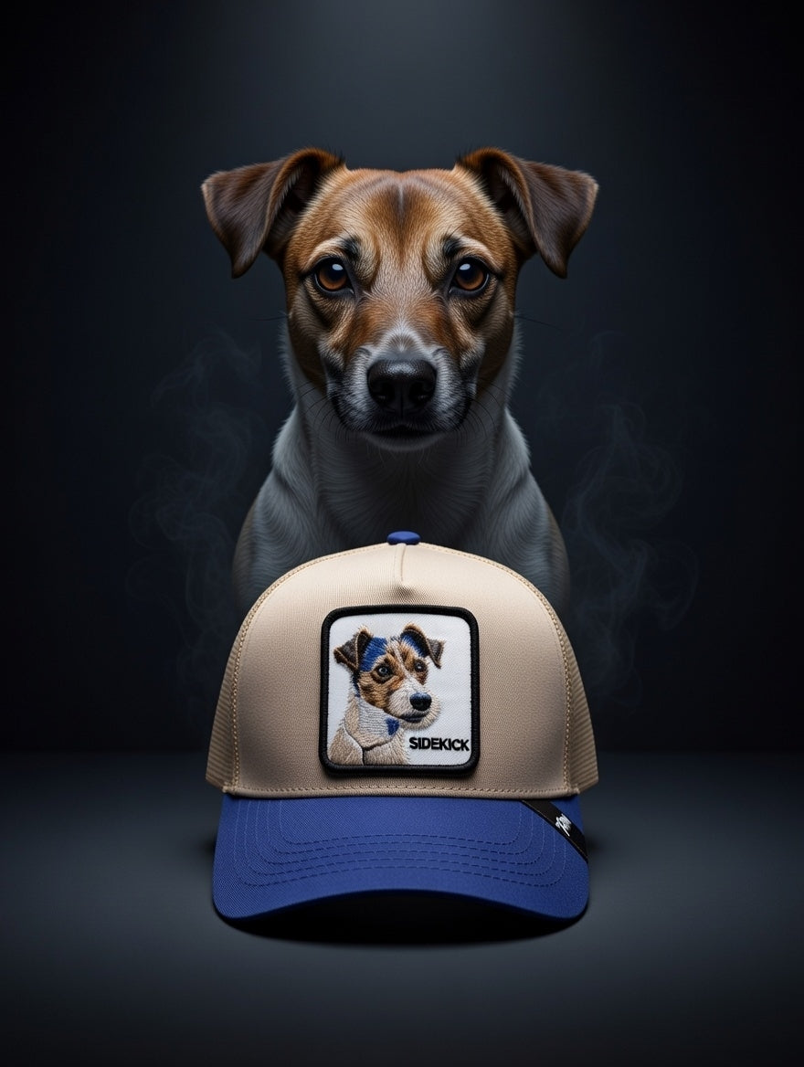 Gorra Sidekick Beige con Azul
